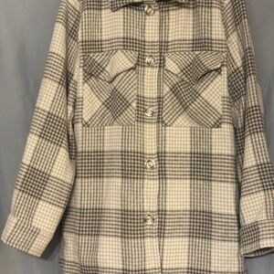 Ellison Cream and Gray Plaid Button Down Shirt
